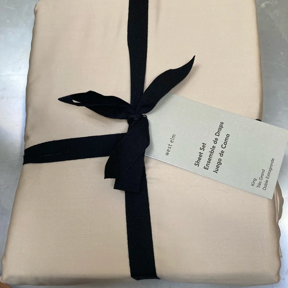 New West Elm Silky TENCEL King Sheet Set Sand Color